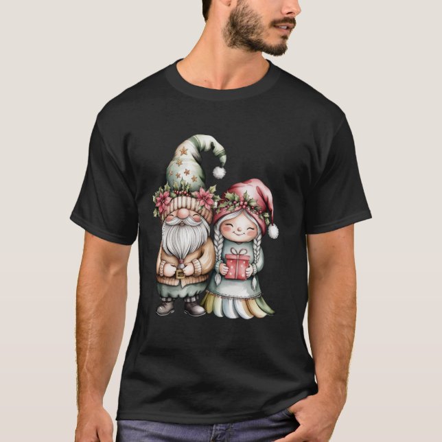 Christmas Gnome Greetings T-Shirt (Front)