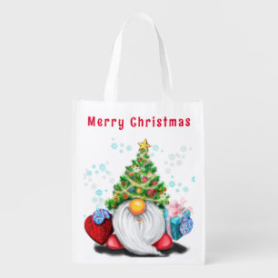 Christmas Gnome Grocery Bag