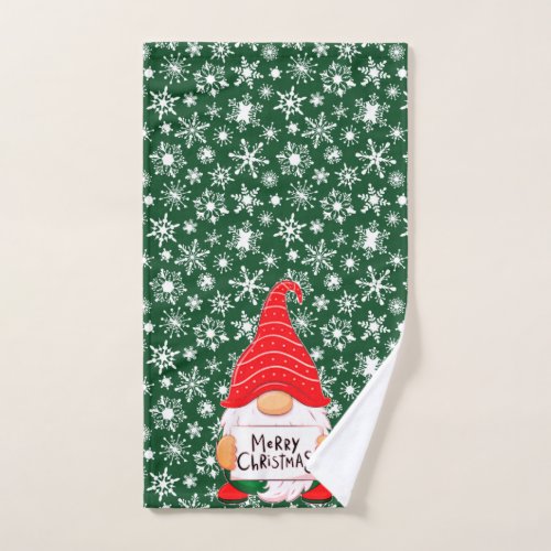Christmas Gnome   Hand Towel