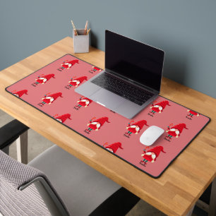 Christmas Gnome Holding A Candy Cane Desk Mat