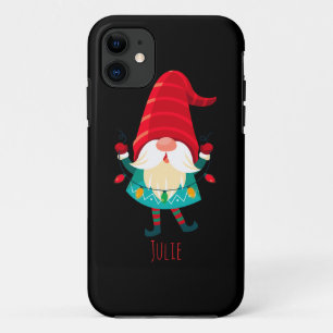 Christmas Gnome Holding Christmas Lights iPhone 11 Case