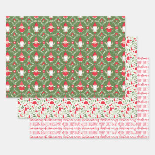 Christmas Gnome Holiday Wrapping Paper Sheets