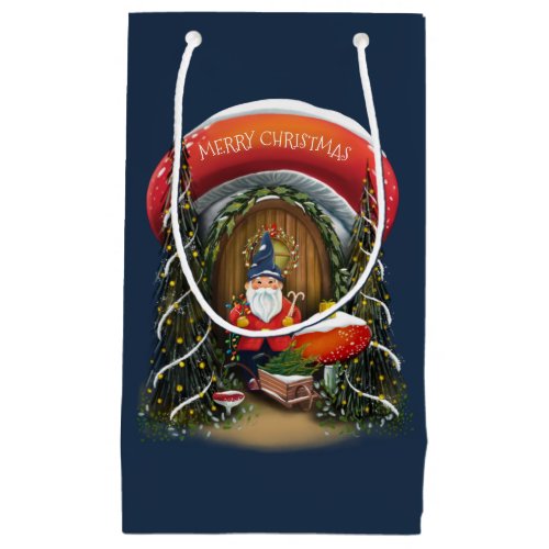 Christmas Gnome Home Holiday Small Gift Bag