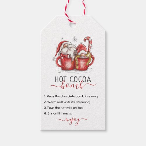 Christmas Gnome Hot chocolatecoooa Bomb Gift Tags