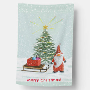 Christmas Gnome House Flag