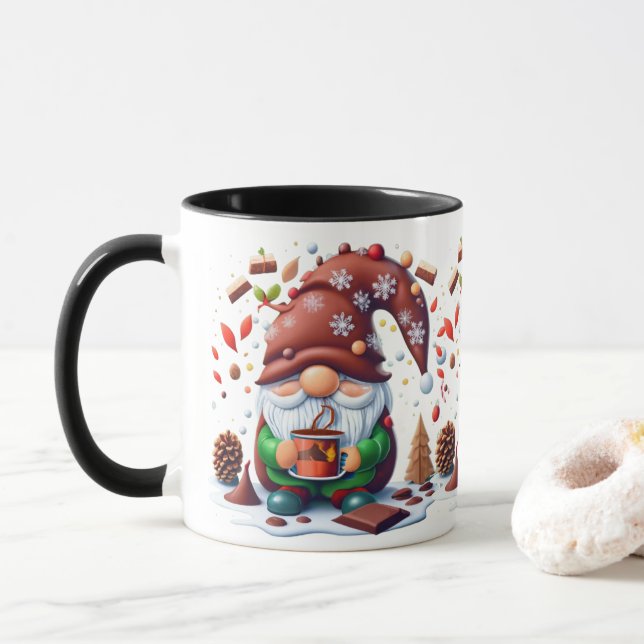 Christmas Gnome Huge Hot Chocolate Coffee Mug (With Donut)