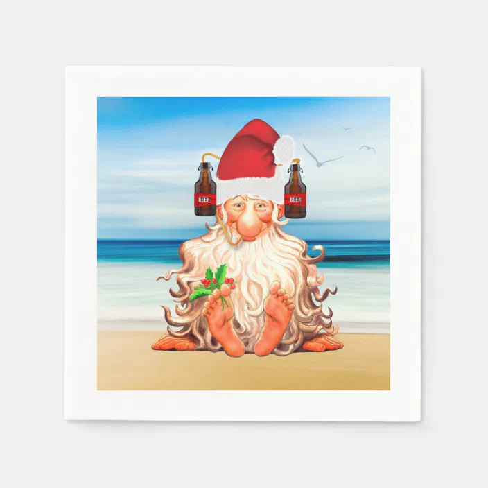 Sandman On Beach Funny Joke Christmas Customised Card Personalized 