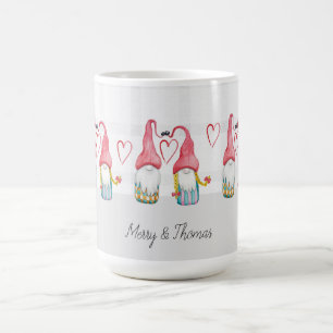 Christmas Gnome In Love Watercolor Hand-painted Coffee Mug