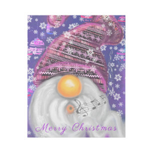 Christmas Gnome In Purple Hat Gallery Wrap