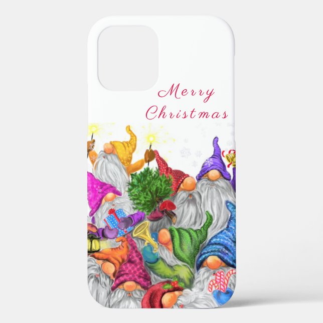 Christmas Gnome iPhone Case - Your Text (Back)