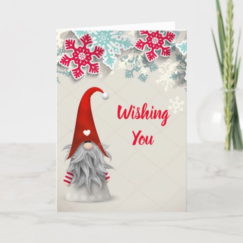 CHRISTMAS GNOME KNOW CHRISTMAS WISHES HOLIDAY CARD