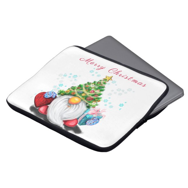 Christmas Gnome Laptop Sleeve (Front Top)