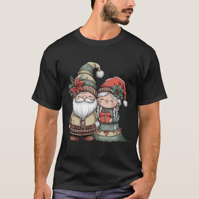 Christmas Gnome Love T-Shirt (Front)