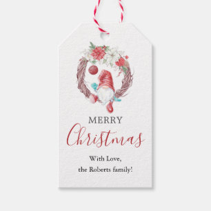 Christmas Gnome Merry Christmas personalized name Gift Tags