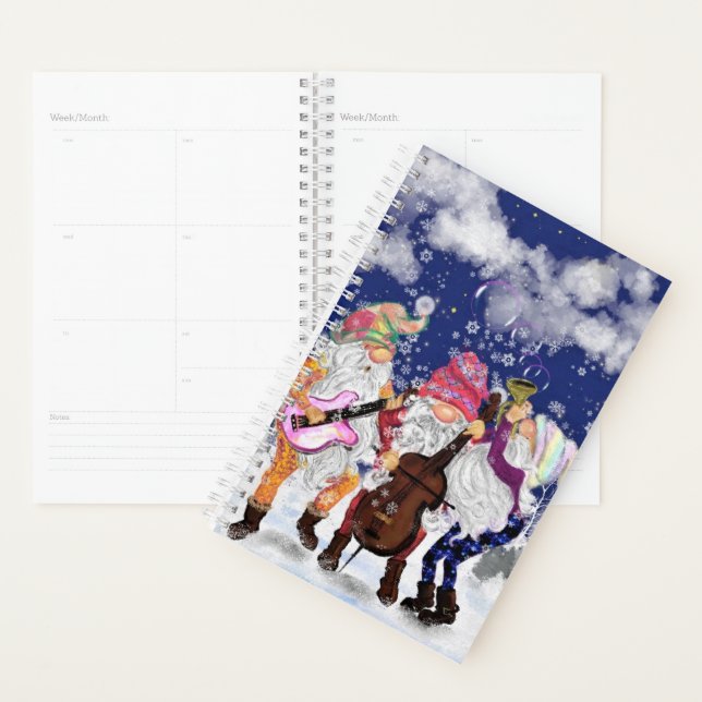 Christmas Gnome Musical Band Funny Planner (Display)