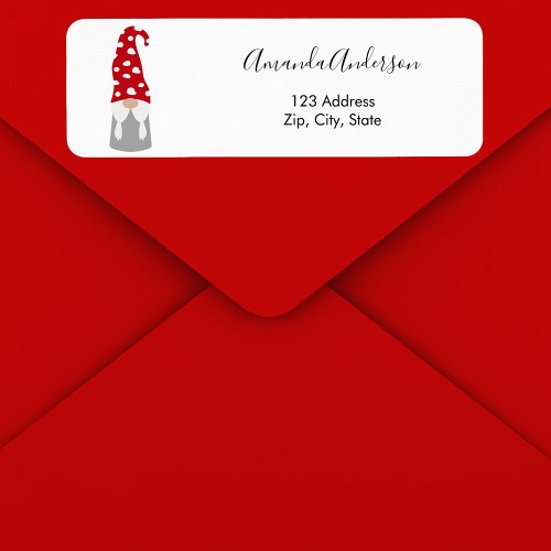 Christmas gnome nordic modern address return label