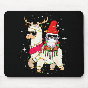 Christmas Gnome On Llama, Cute Alpaca Chanukah Chr Mouse Pad
