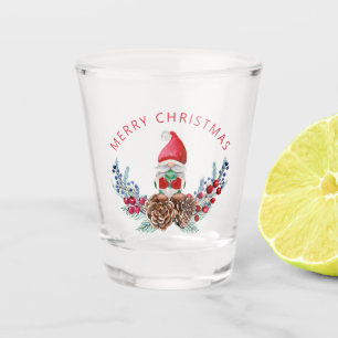 Christmas Gnome on Wreath Shot Glass