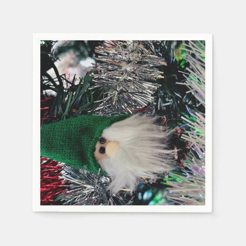Christmas gnome ornament napkin
