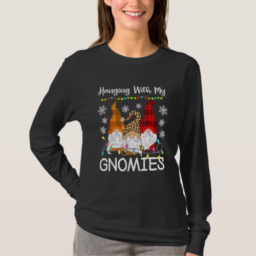 Christmas Gnome Pajama Just Hanging With My Gnomie T_Shirt