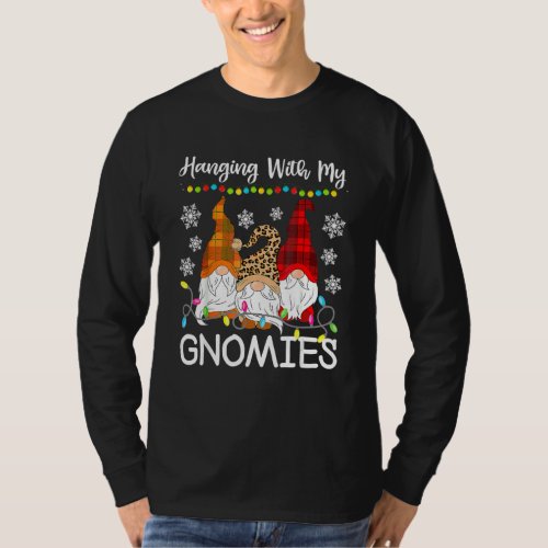 Christmas Gnome Pajama Just Hanging With My Gnomie T_Shirt