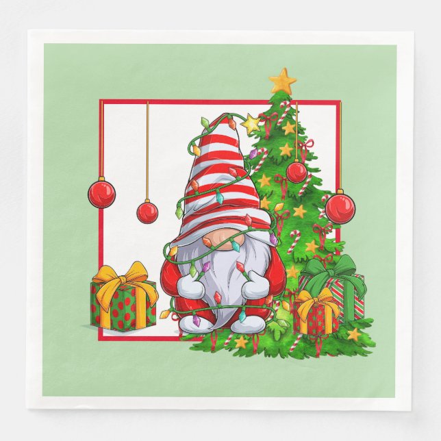 Christmas Gnome Paper Napkin (Front)