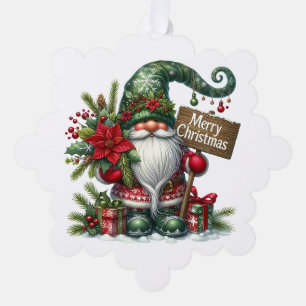 Christmas Gnome Paper Ornament Card