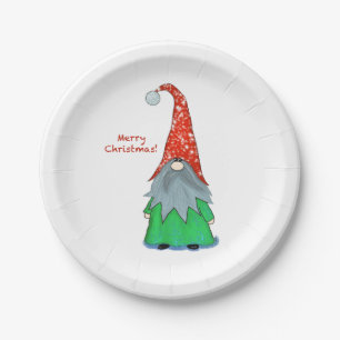 Christmas Gnome Paper Plate