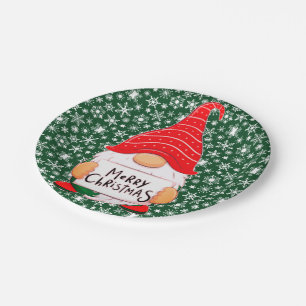Christmas Gnome Paper Plate