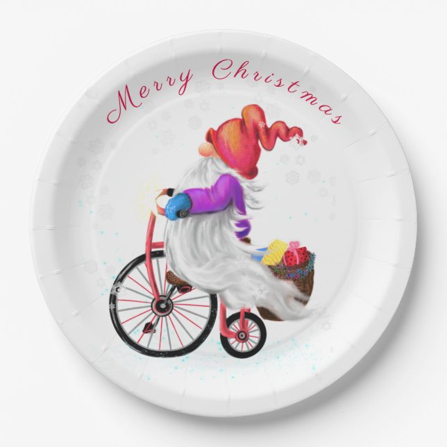 Christmas Gnome Paper Plates (Front)