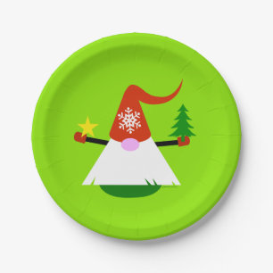Christmas Gnome Paper Plates