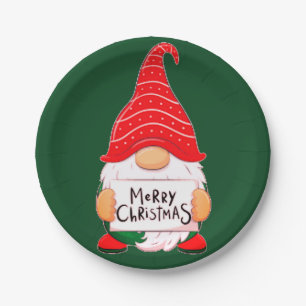 Christmas Gnome Paper Plates