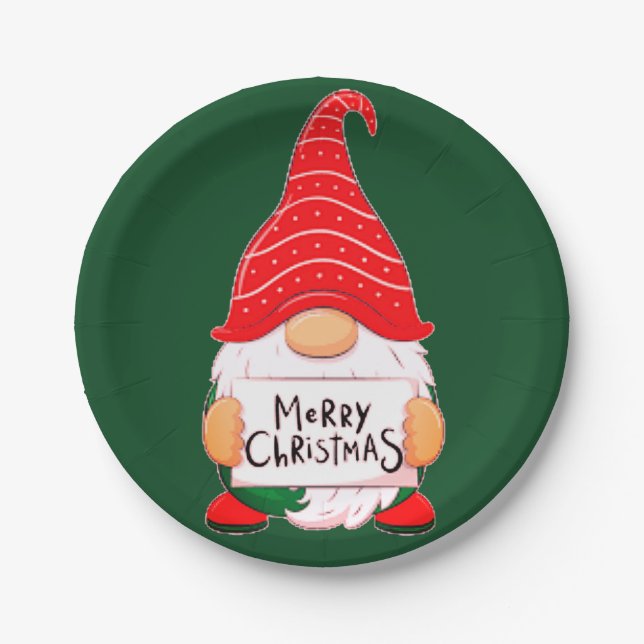 Christmas Gnome   Paper Plates (Front)