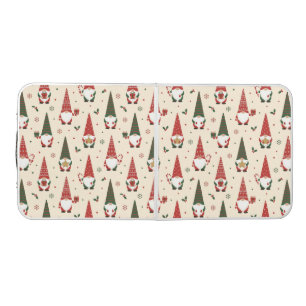 Christmas Gnome Party Pattern Beer Pong Table