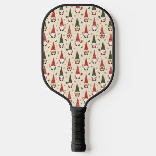 Christmas Gnome Party Pattern Carbon Fiber Pickleball Paddle