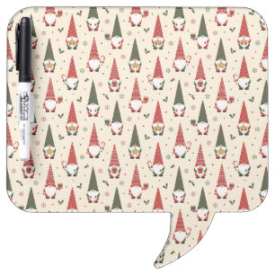 Christmas Gnome Party Pattern Dry Erase Board