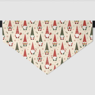 Christmas Gnome Party Pattern Pet Bandana Collar