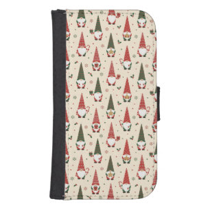 Christmas Gnome Party Pattern Galaxy S4 Wallet Case