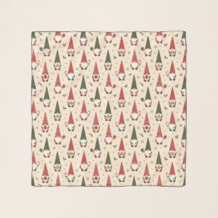 Christmas Gnome Party Pattern Scarf