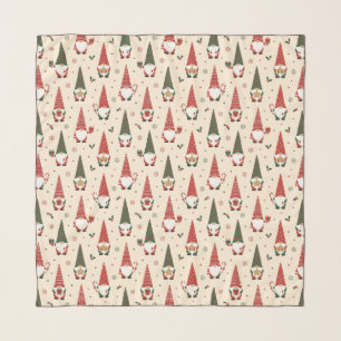 Christmas Gnome Party Pattern Scarf