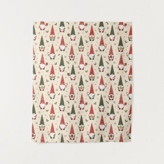 Christmas Gnome Party Pattern Tapestry