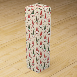 Christmas Gnome Party Pattern Wine Box