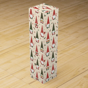 Christmas Gnome Party Pattern Wine Box