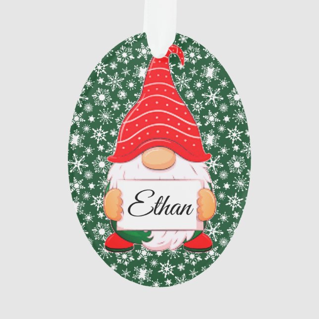 Christmas Gnome personalized Ornament (Back)