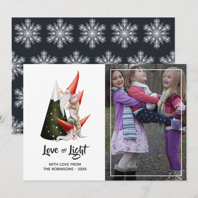 Christmas Gnome Photo Holiday Card (Front/Back)
