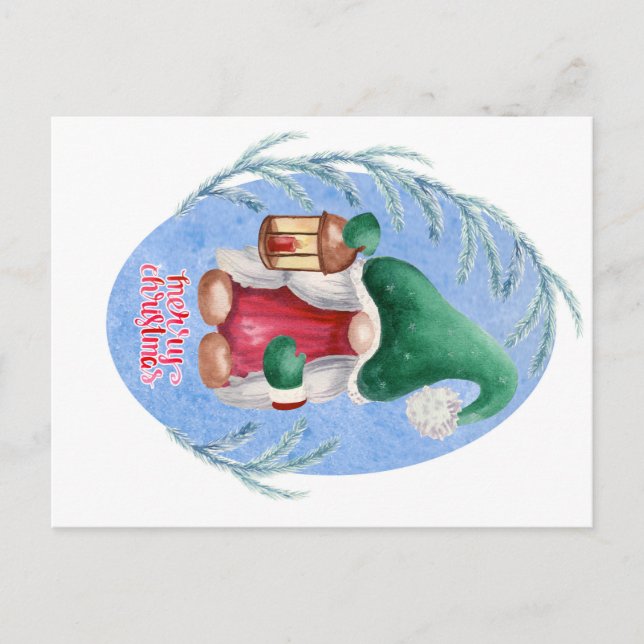 Christmas Gnome Postcard | Festive Holiday (Front)