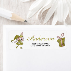 Christmas Gnome Presents Return Address Label