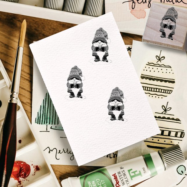 Christmas Gnome Red Green Cute Rubber Stamp (Creator Uploaded)