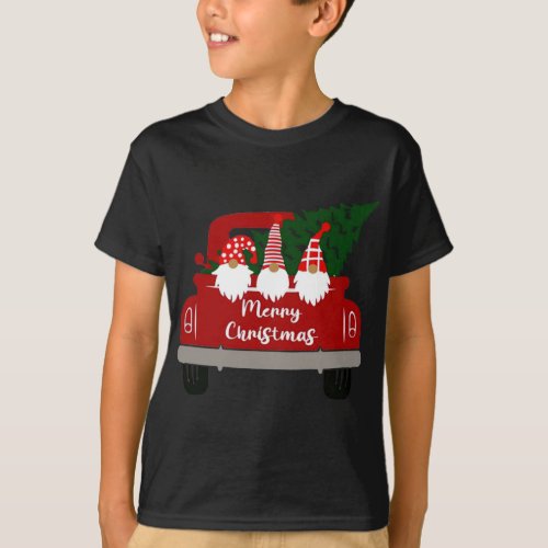 Christmas Gnome Red Truck Holiday Xmas T_Shirt
