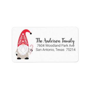 Christmas Gnome Return Address Label